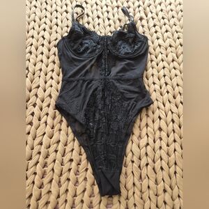 Source Unknown Black Lace Bodysuit